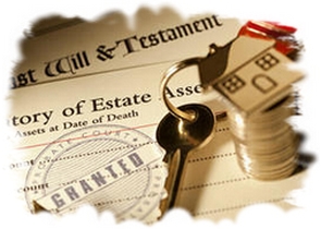 Picture of house keys and a will.