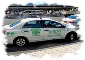 Taxi stopped for a fare